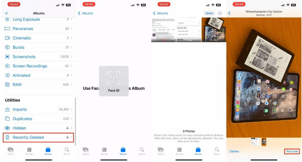 博野苹果14维修分享 iPhone14 上恢复已删除的照片 