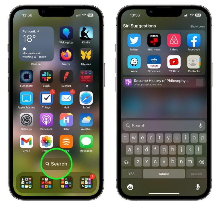 博野苹果手机维修分享升级到 iOS 16 后，如何删除主屏幕上的搜索按钮 